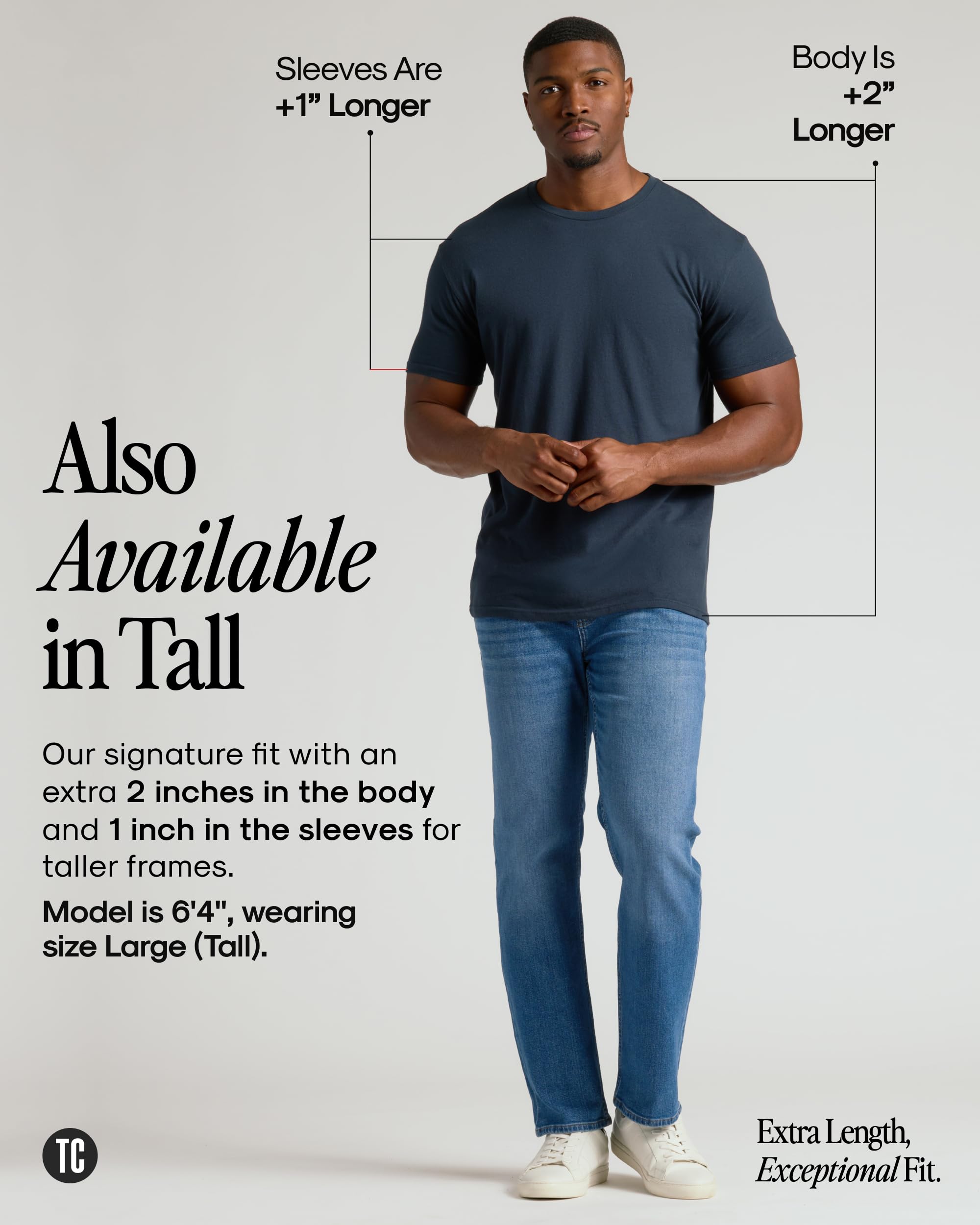 True Classic Mens T-Shirts – Short Sleeve Crew Neck T Shirts for Man, Cotton Blend Plain Novelty Men&
