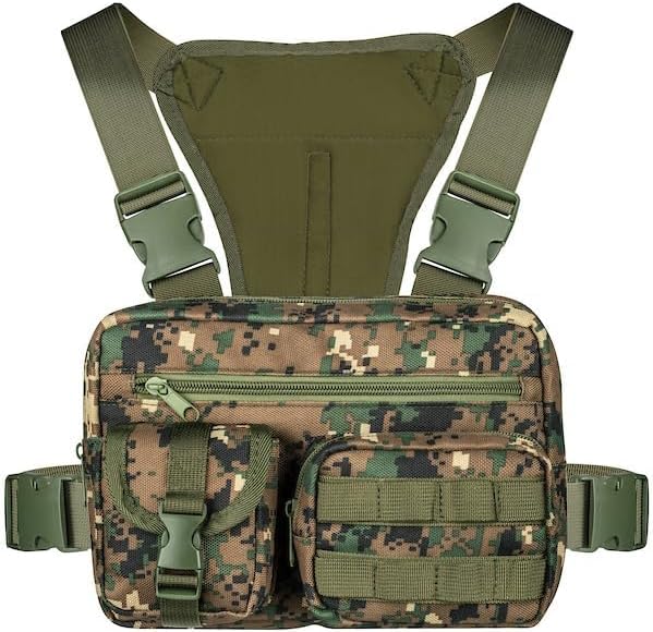 Tactical Chest Rig for Men and Women - Versatile EDC Chest Bag for Hunting Fishing Hiking and All Outdoor Pursuits - Lightweight Harness Pack Vest Suitable for Running