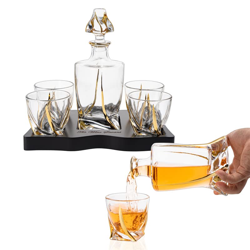 European Style Whiskey Spiral Decanter Set