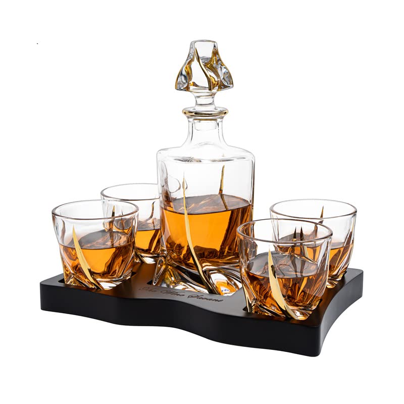 European Style Whiskey Spiral Decanter Set