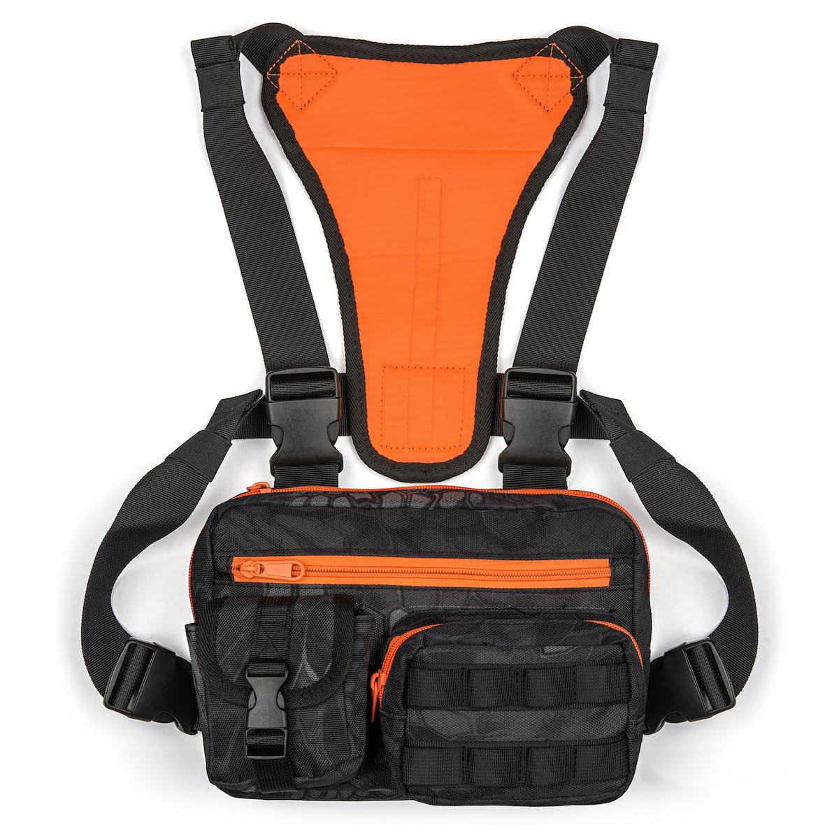 Outdoor Sports Chest Bag, CCW Concealed Carry - Tactical EDC Chest Rig, Molle &amp; Pistol Holster for Men Women - Quick Release Harness Pack for Hunting Hiking Fishing Running - Lightweight Outdoor Vest