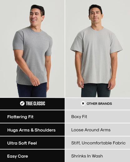 True Classic Mens T-Shirts – Short Sleeve Crew Neck T Shirts for Man, Cotton Blend Plain Novelty Men&