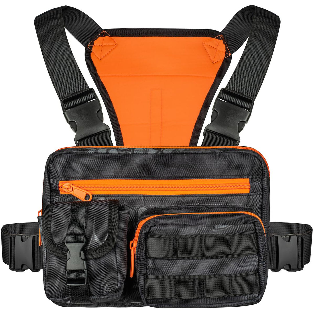 Outdoor Sports Chest Bag, CCW Concealed Carry - Tactical EDC Chest Rig, Molle &amp; Pistol Holster for Men Women - Quick Release Harness Pack for Hunting Hiking Fishing Running - Lightweight Outdoor Vest