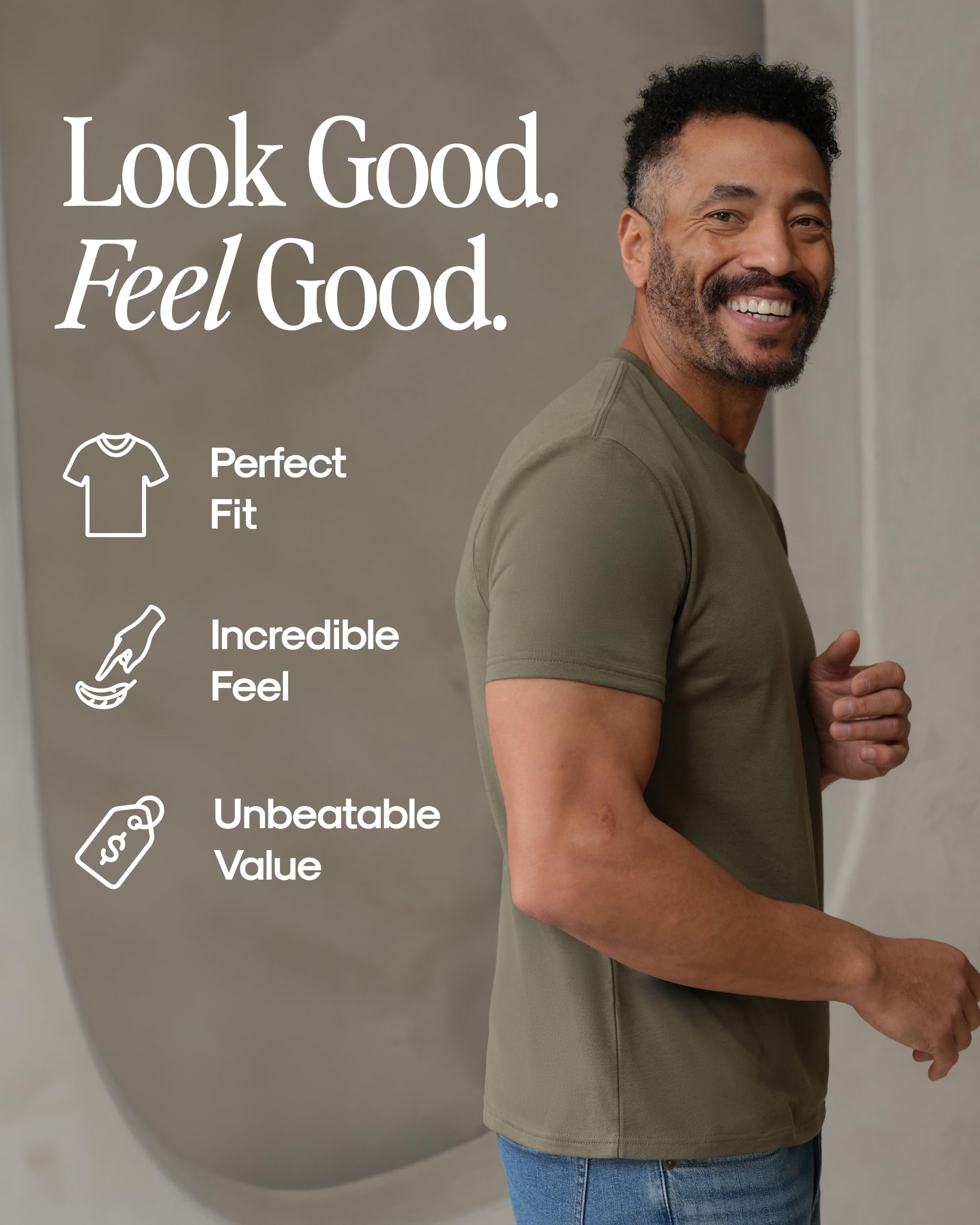 True Classic Mens T-Shirts – Short Sleeve Crew Neck T Shirts for Man, Cotton Blend Plain Novelty Men&