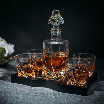 European Style Whiskey Spiral Decanter Set