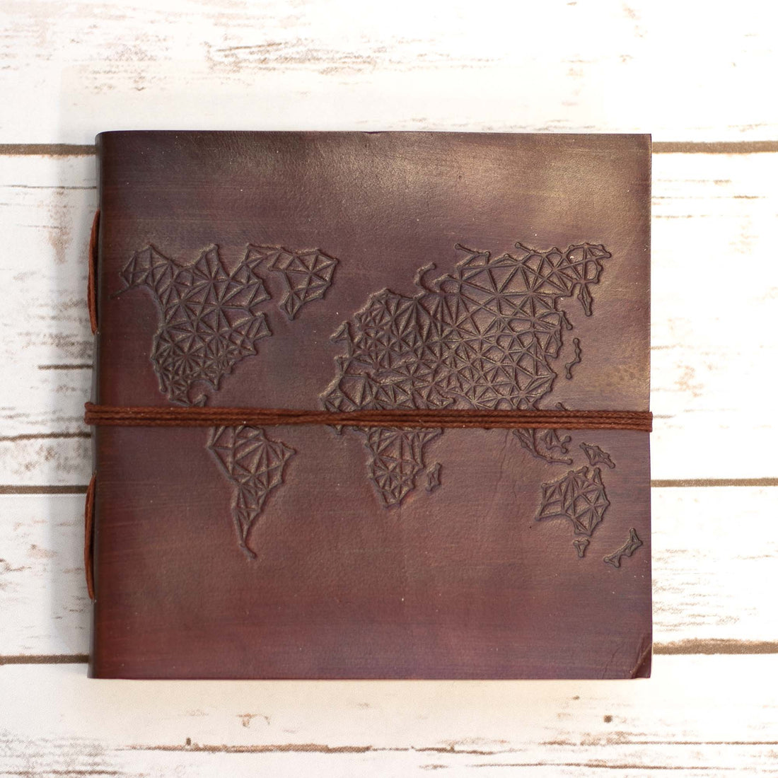 Leather Journal - World Map