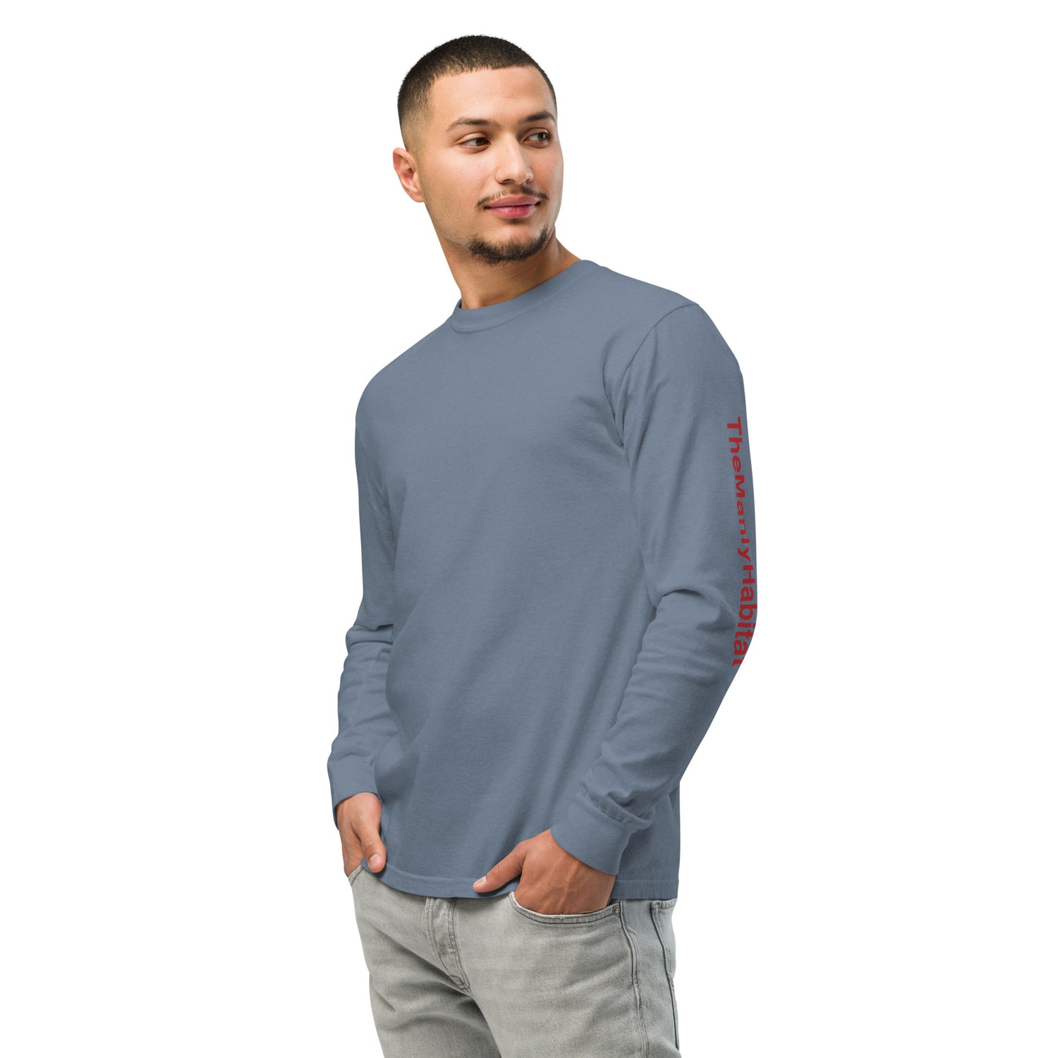 Garment-dyed heavyweight long-sleeve shirt