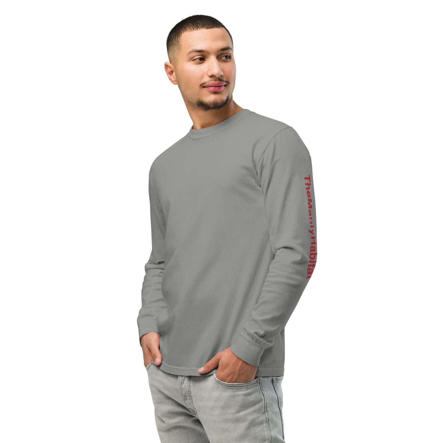 Garment-dyed heavyweight long-sleeve shirt