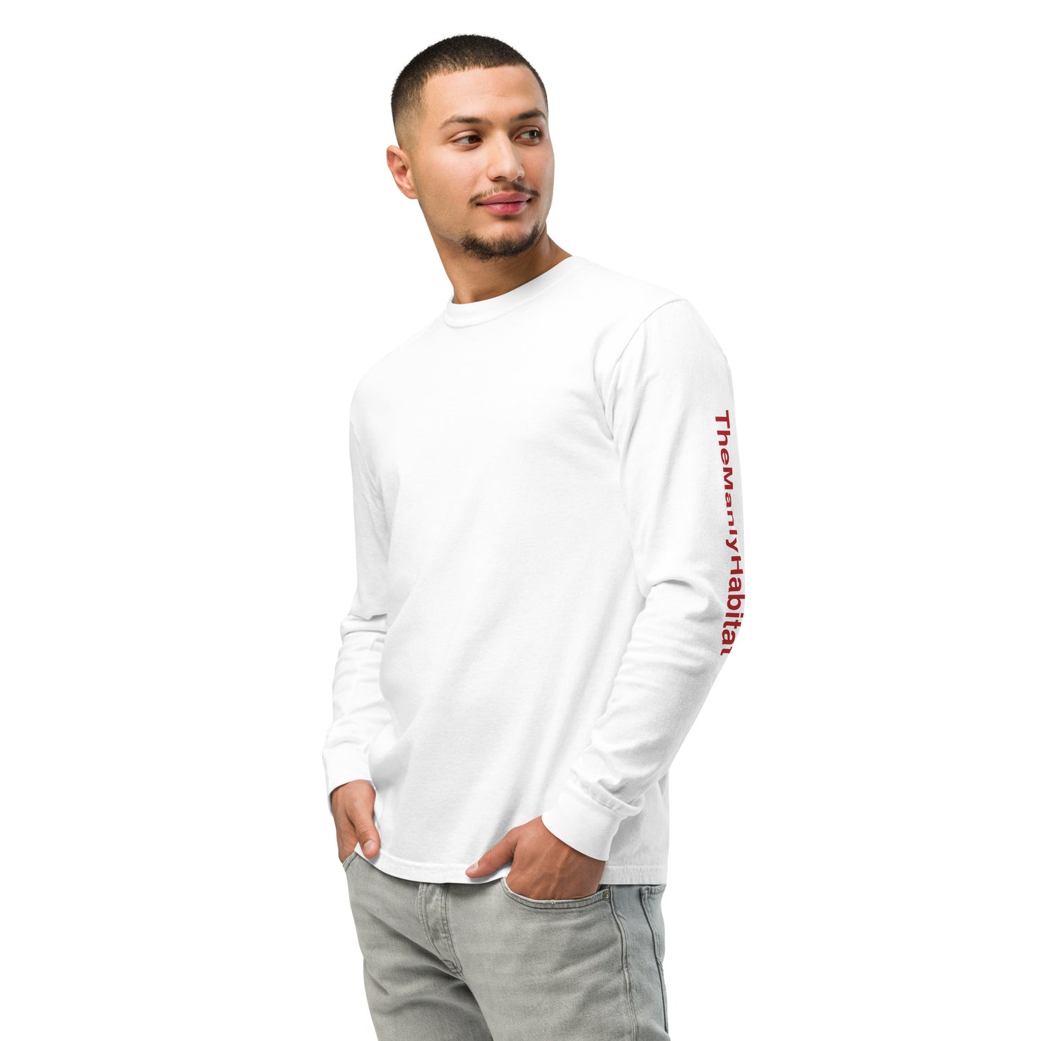 Garment-dyed heavyweight long-sleeve shirt