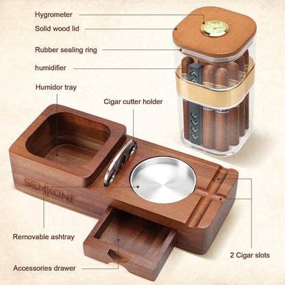 Cigar Humidor, Ashtray, Cigar Jar, Cutter Holder