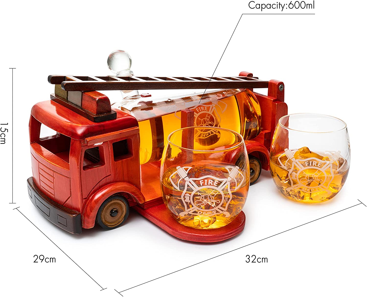 Firetruck Whiskey Decanter Set