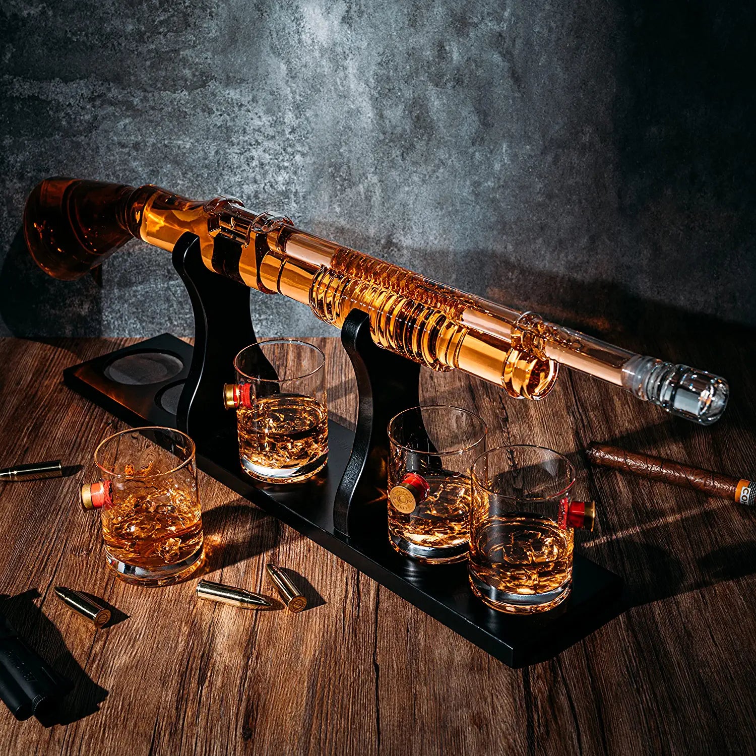 Shotgun Whiskey Decanter &amp; Bullet Glasses