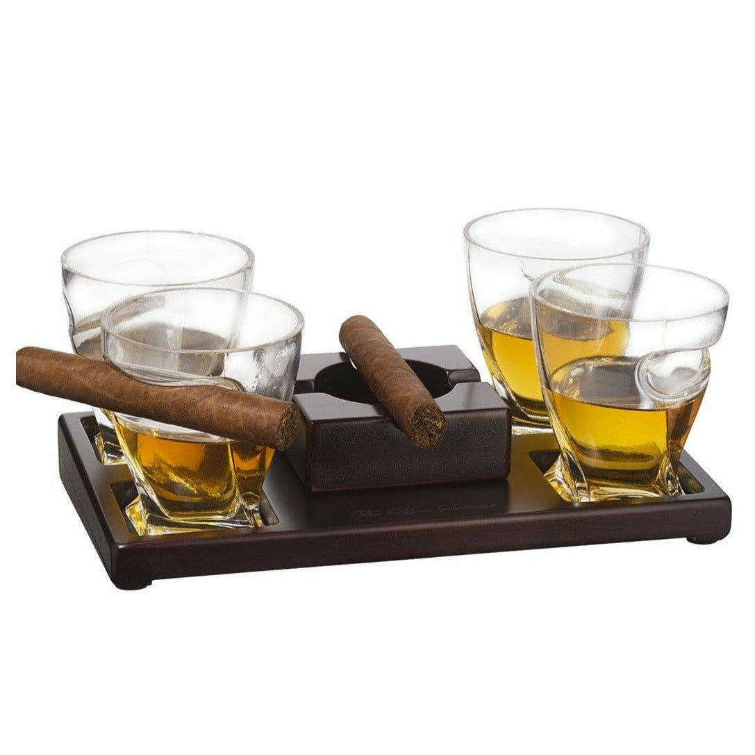 Cigar Holder &amp; Whiskey Glasses