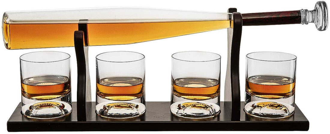 Baseball Bat Whiskey &amp; Wine Decanter Set