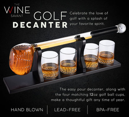 Golf Whiskey Decanter Set